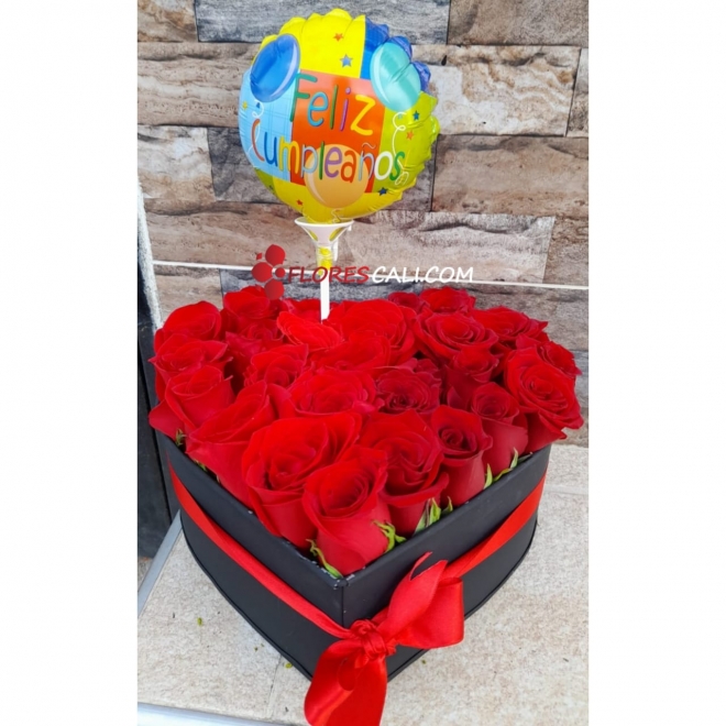 Corazón x24 rosas en cali Dia de la Madre 