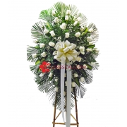 Corona Funebre en Tripode Paz flores cali